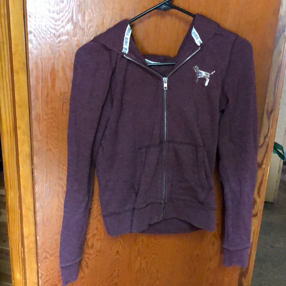 PINK Victoria's Secret Maroon zip up sweater